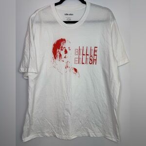 Billie Eilish White Red Graphic T-Shirt size L-XL